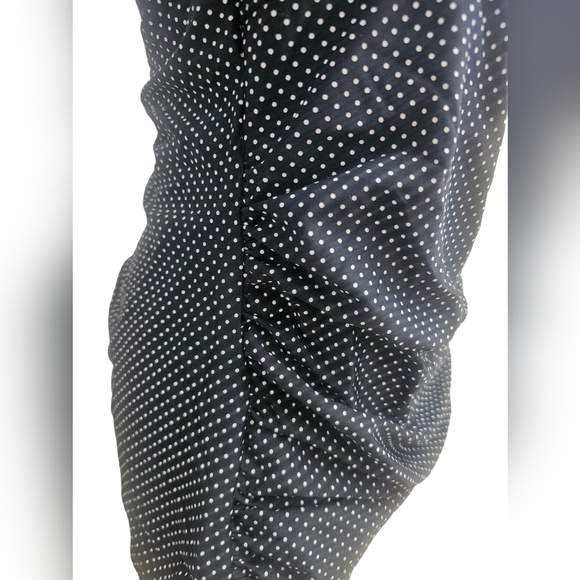 NWT Plunging V Neck Halter Shirred Tankini Swim Top Polka Dot 18 - Picture 8 of 10